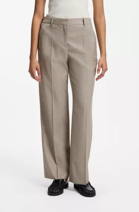 Pantalon Relaxed en laine vierge chinée avec stretch