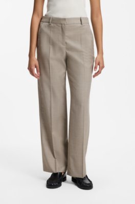 Relaxed-fit trousers in melange virgin wool with stretch