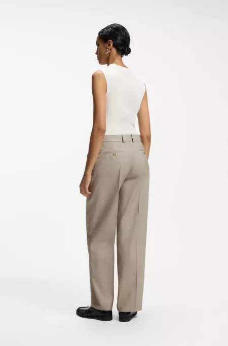 Pantalon Relaxed en laine vierge chinée avec stretch