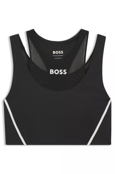 Active sports bra with mesh insert