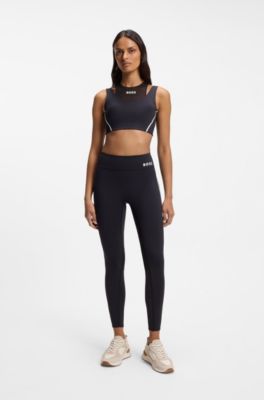 Active sports bra with mesh insert, Black