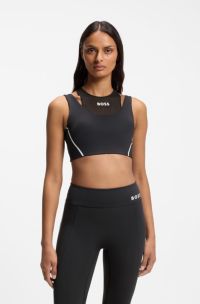 Active Sport-BH mit Mesh-Einsatz, Schwarz