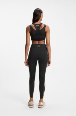 Active sports bra with mesh insert, Black