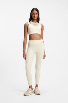 Active sports bra with mesh insert, Light Yellow