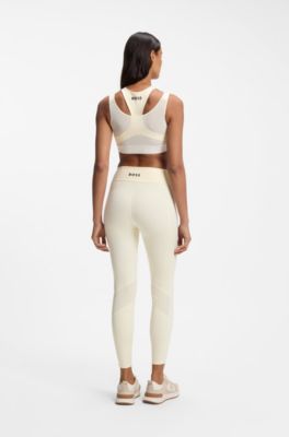 Active sports bra with mesh insert, Light Yellow