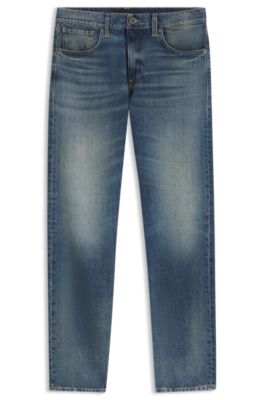 BOSS BY BECKHAM slim-fit jeans in blue denim, Blue