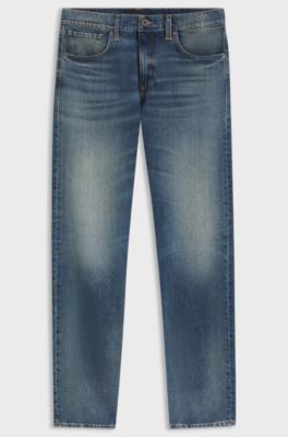 BOSS BY BECKHAM slim-fit jeans in blue denim, Blue