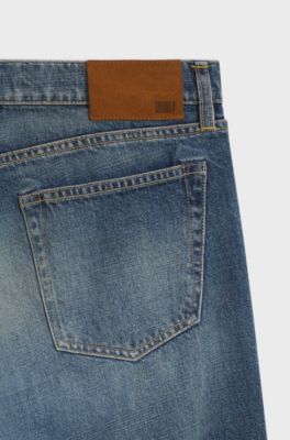 BOSS BY BECKHAM slim-fit jeans in blue denim, Blue