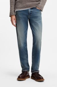 BOSS BY BECKHAM slim-fit jeans in blue denim, Blue