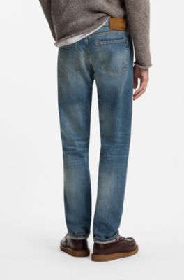 BOSS BY BECKHAM slim-fit jeans in blue denim, Blue