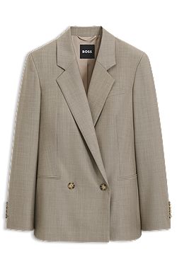 Regular-fit blazer in Italian virgin wool with stretch