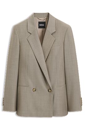 Regular-fit blazer in Italian virgin wool with stretch