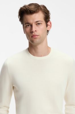 BOSS BY BECKHAM sweater in virgin wool and cashmere, Natural