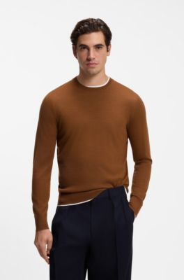 BOSS BY BECKHAM sweater in virgin wool and cashmere, Brown