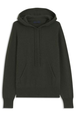 BOSS BY BECKHAM hoodie in virgin wool and cashmere, Dark Green