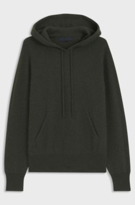 BOSS BY BECKHAM hoodie in virgin wool and cashmere, Dark Green