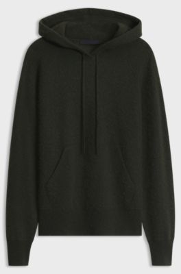 BOSS BY BECKHAM hoodie in virgin wool and cashmere, Dark Green