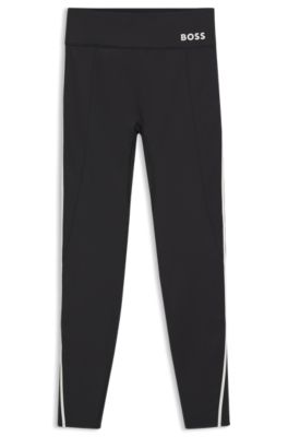 Active performance-stretch leggings with moisture management, Black