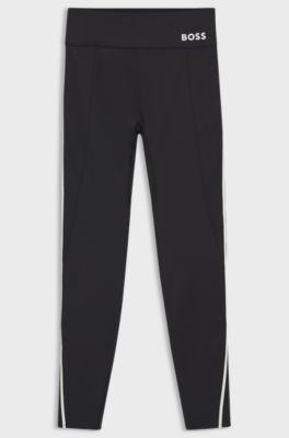 Sportieve legging met hoogwaardige stretch en vochtbeheersing, Zwart