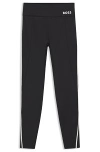 Active performance-stretch leggings with moisture management, Black