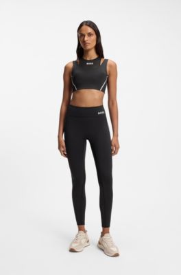 Active performance-stretch leggings with moisture management, Black
