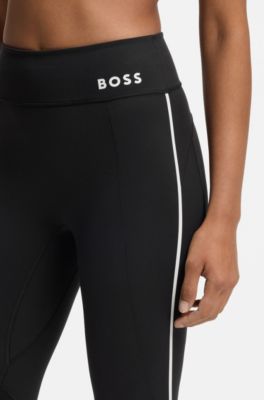 Active performance-stretch leggings with moisture management, Black