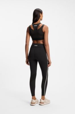 Active performance-stretch leggings with moisture management, Black