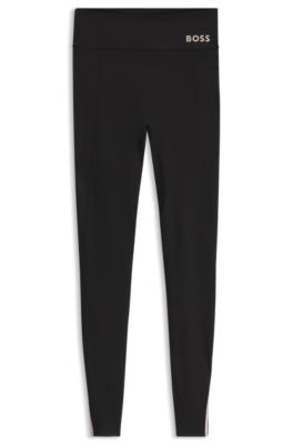 Active performance-stretch leggings with moisture management, Black