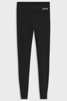 Active performance-stretch leggings with moisture management, Black