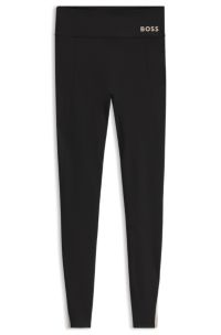 Active performance-stretch leggings with moisture management, Black