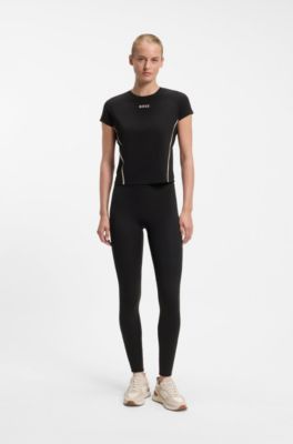 Active performance-stretch leggings with moisture management, Black