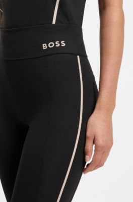 Active performance-stretch leggings with moisture management, Black