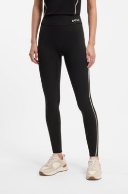Active performance-stretch leggings with moisture management, Black