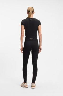 Active performance-stretch leggings with moisture management, Black