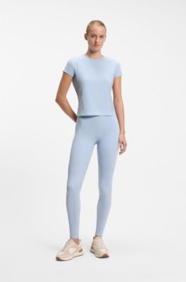 Active performance-stretch leggings with moisture management, Light Blue
