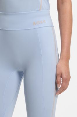 Active performance-stretch leggings with moisture management, Light Blue
