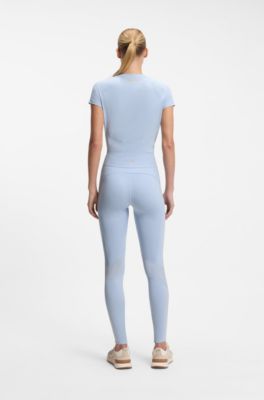Active performance-stretch leggings with moisture management, Light Blue
