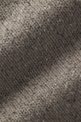 BOSS BY BECKHAM sweater in virgin-wool tweed, Light Brown