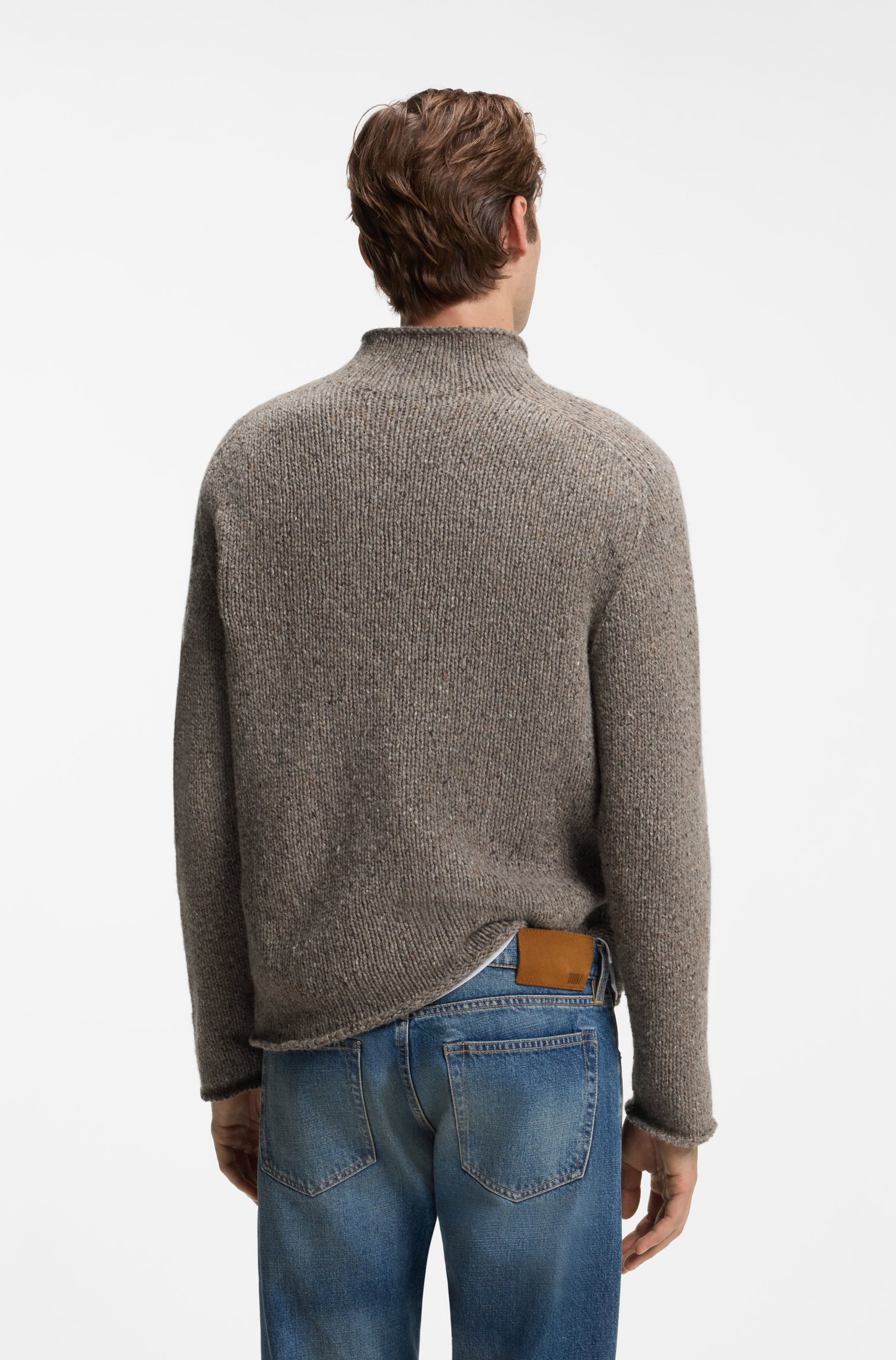 Boss BY BECKHAM sweater in virgin-wool tweed stickade tröjor herr – bild 3