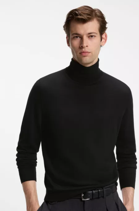 BOSS BY BECKHAM pull à col roulé en laine vierge et en cachemire