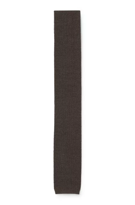 Corbata de lana pura con motivo jacquard