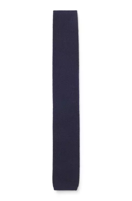 Jacquard-patterned tie in pure wool