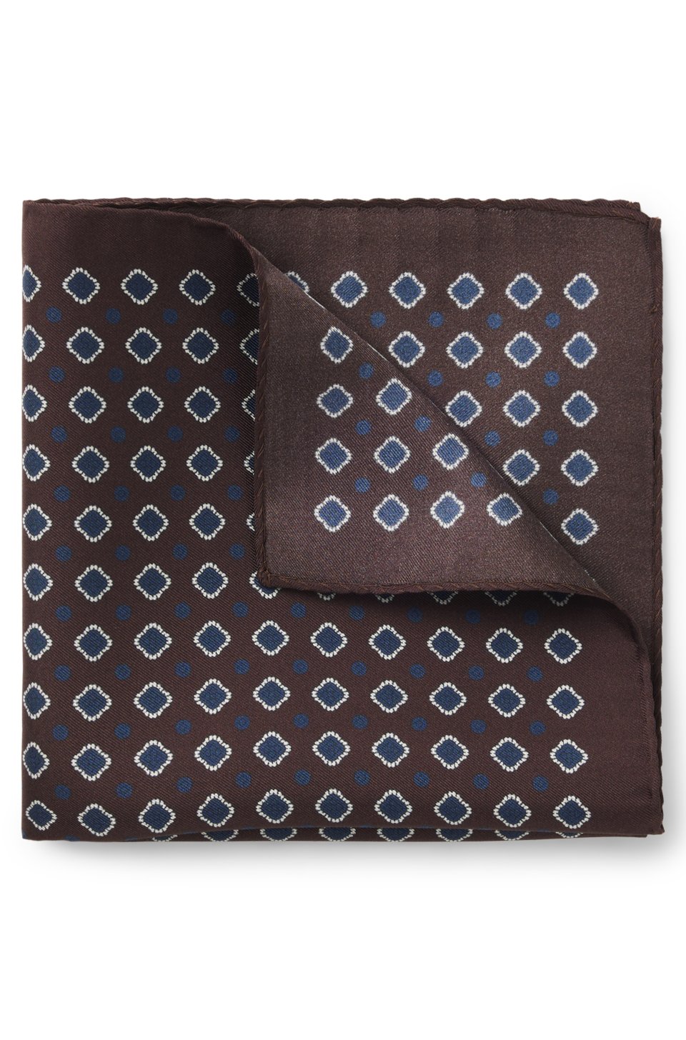 ONE Silk pocket square with printed pattern