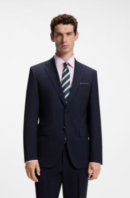 BOSS ONE Silk pocket square with printed pattern, Dark Brown