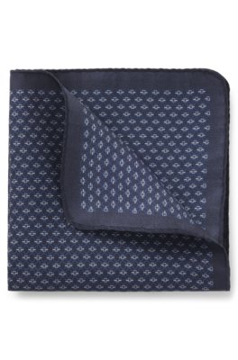 ONE Silk pocket square with printed pattern