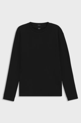 Cotton-jersey T-shirt with crew neck, Black
