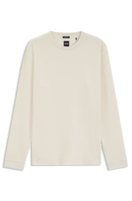 Cotton-jersey T-shirt with crew neck, Colore neutro