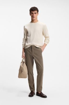 Cotton-jersey T-shirt with crew neck, Natural