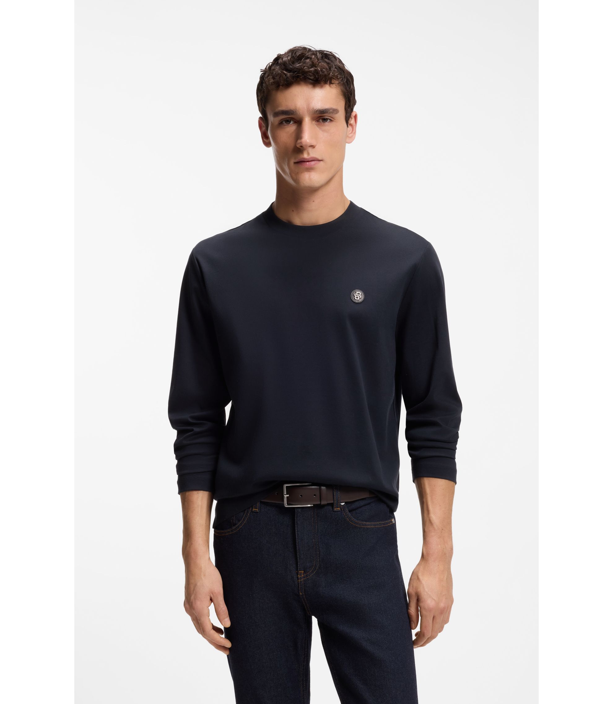 Regular-Fit T-Shirt aus Baumwolle mit dezentem Logo-Detail