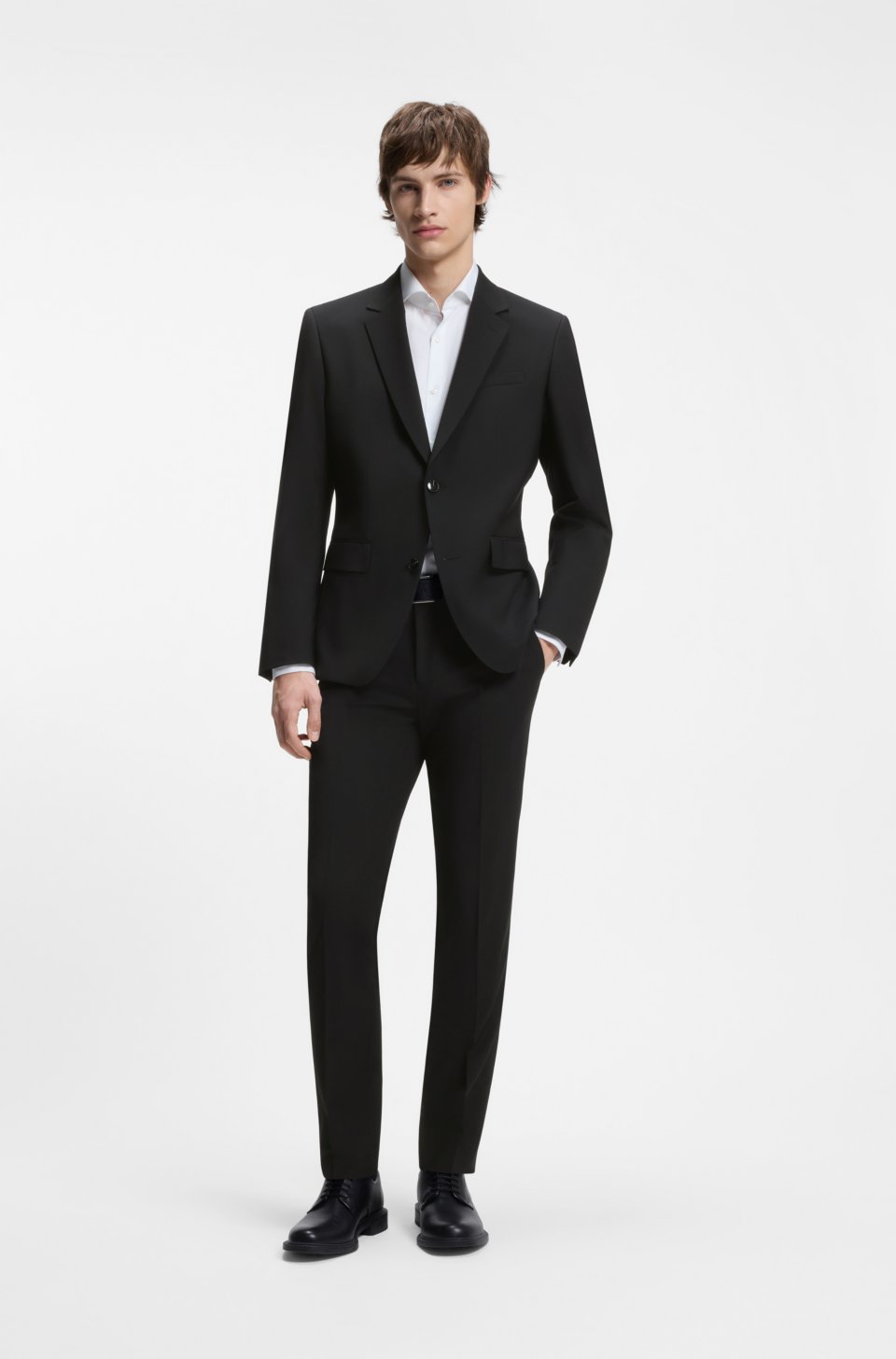 Two-piece slim-fit wool-blend suit